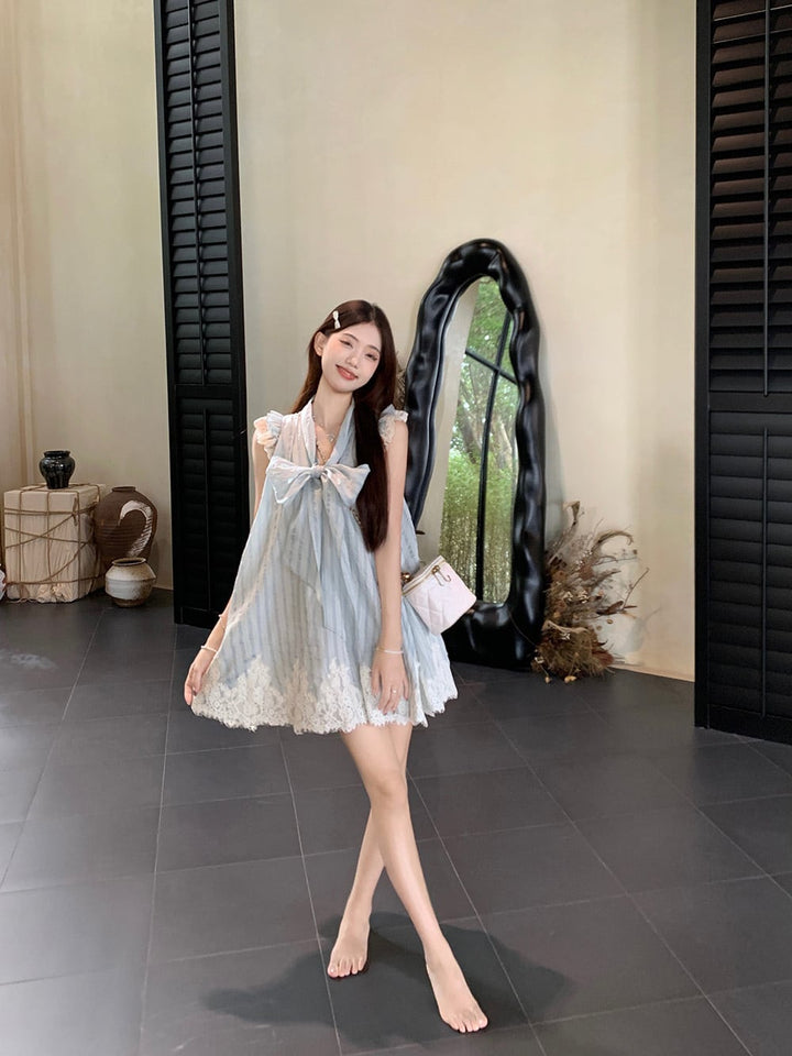 【dress】レースリボン付きワンピース　M25059