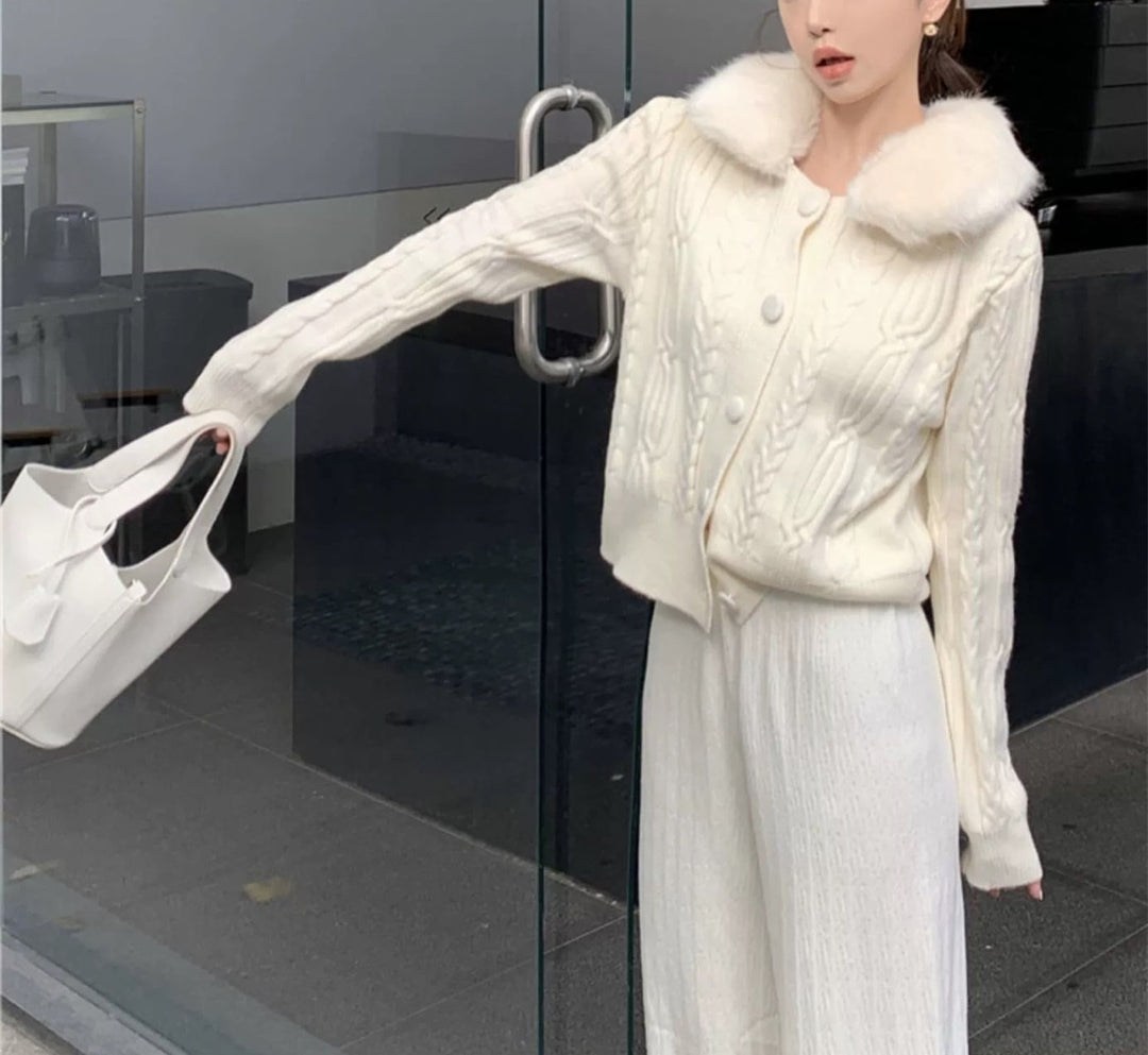 【outer】ファーニットカーデ　M26201