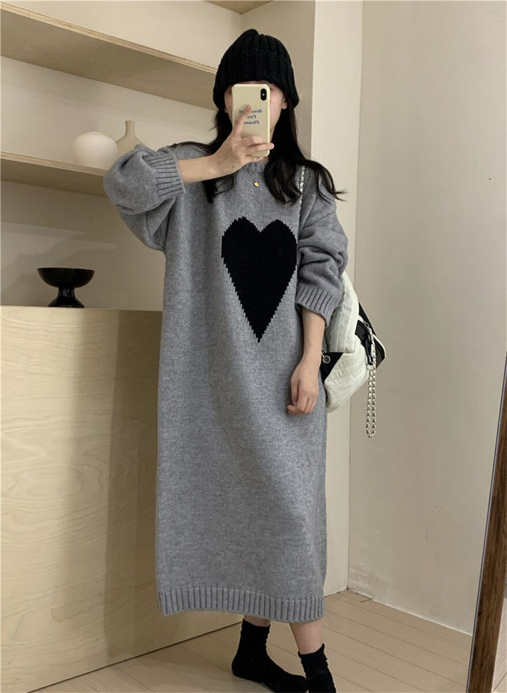 【dress】ハート柄ニットワンピース 　N2240