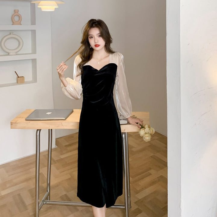 【dress】知的で品の良い♡エレガント切り替えワンピース　M17261