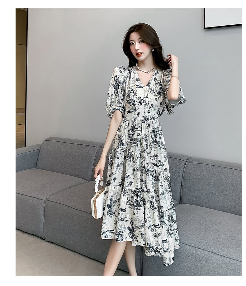 【dress】人気アイテム ! エレガント花柄ワンピース　M16950