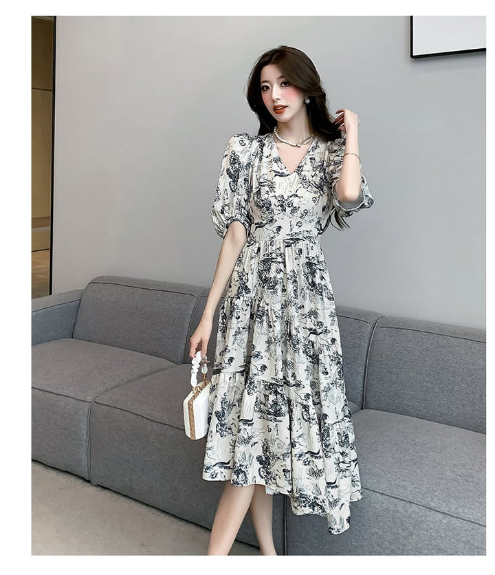 【dress】人気アイテム ! エレガント花柄ワンピース　M16950