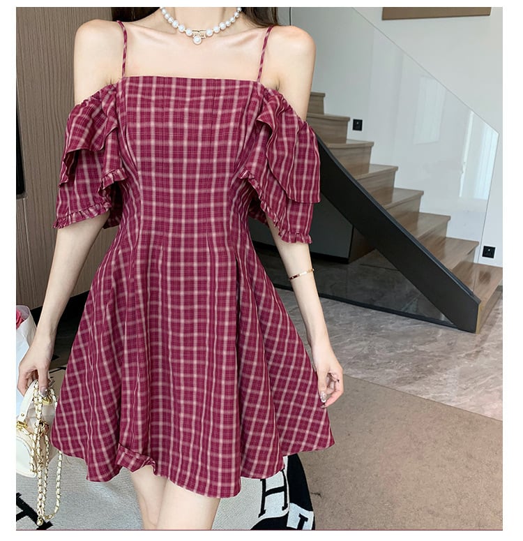 【dress】チェック柄ワンピース　M22606