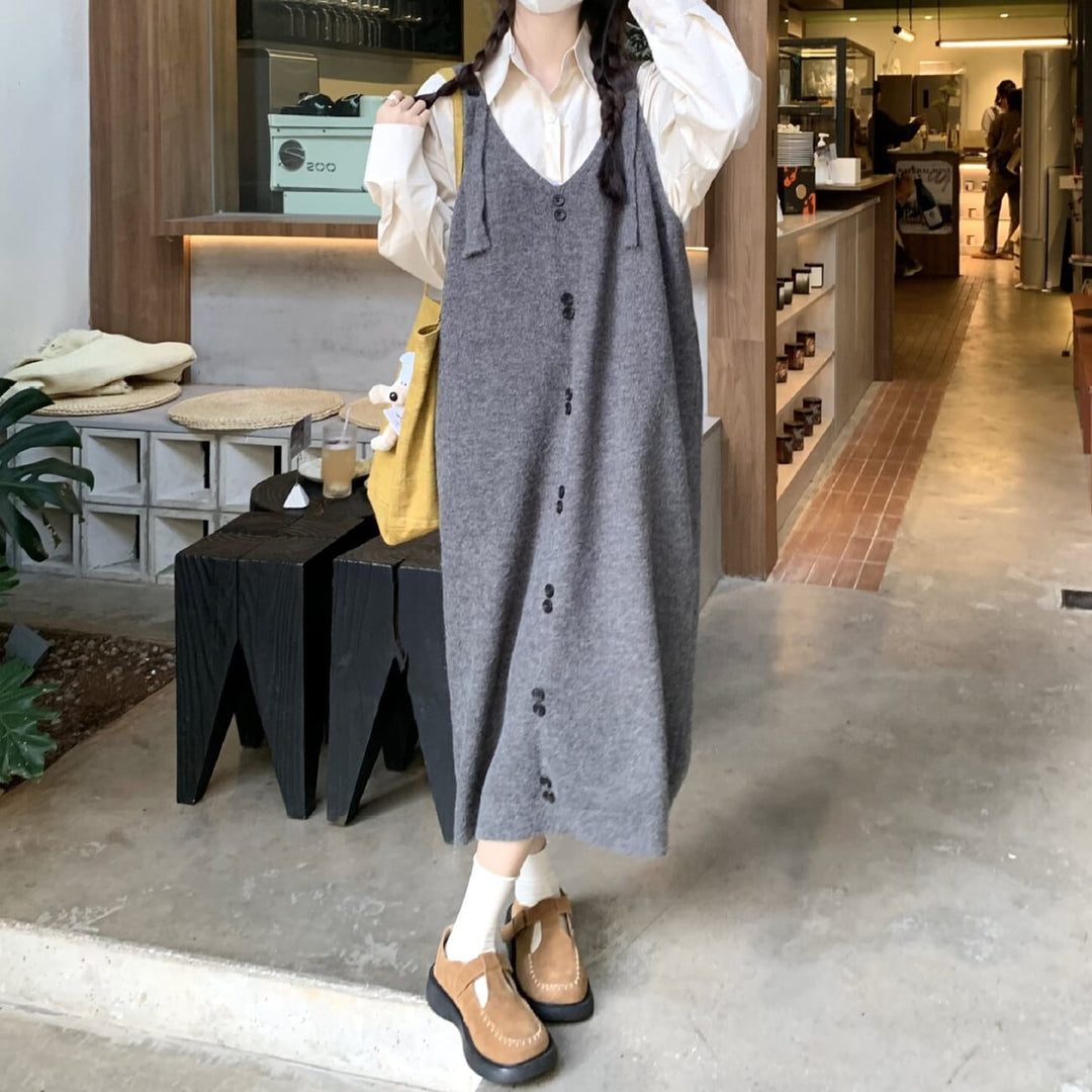 【dress】ボタンデザインベストワンピース　N2711