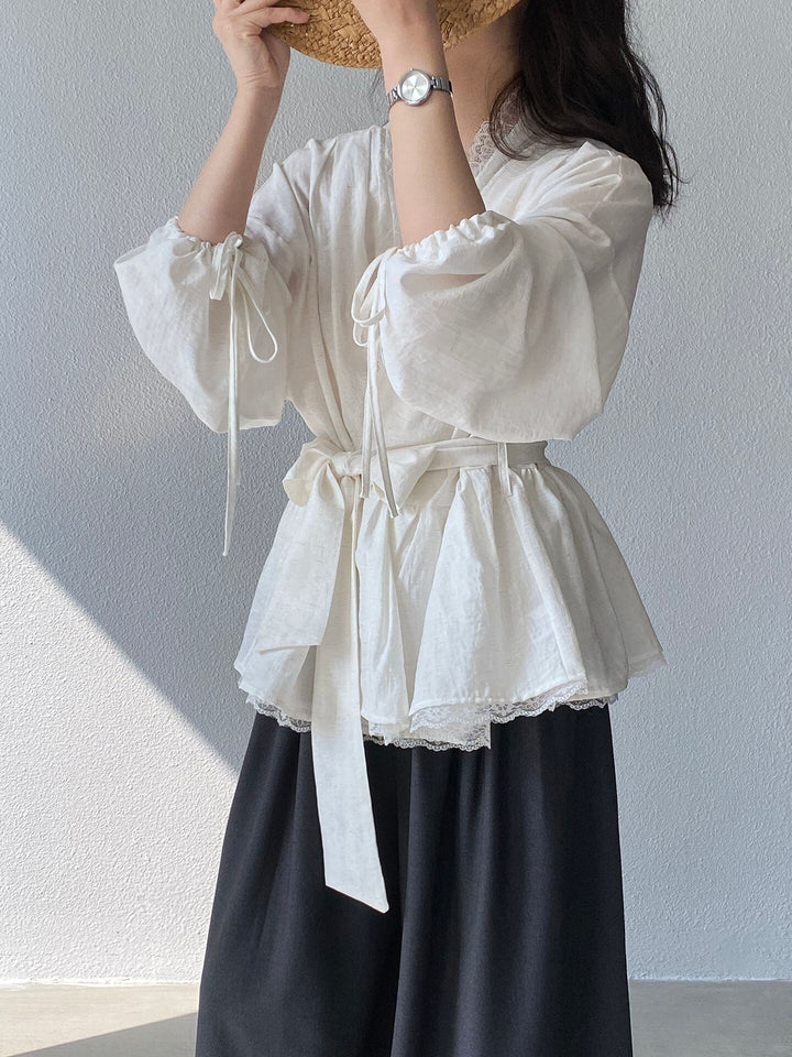 【tops】レースドッキングトップス Q8244