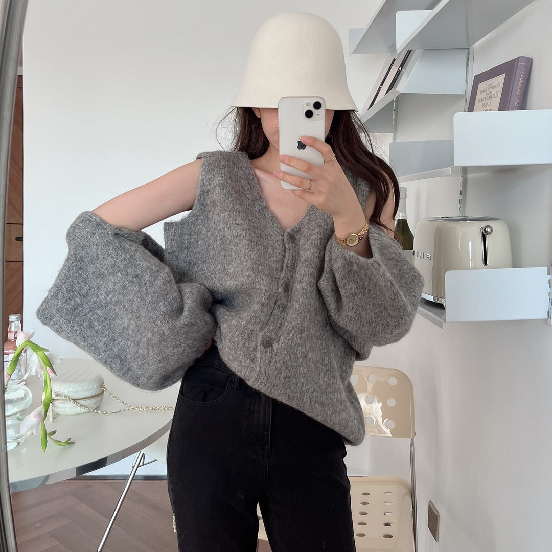 【set】ボレロカーデ×Vネックジレセット　M18177