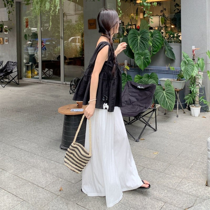 【set】ノースリーブトップス×ワイドパンツセット　M24903