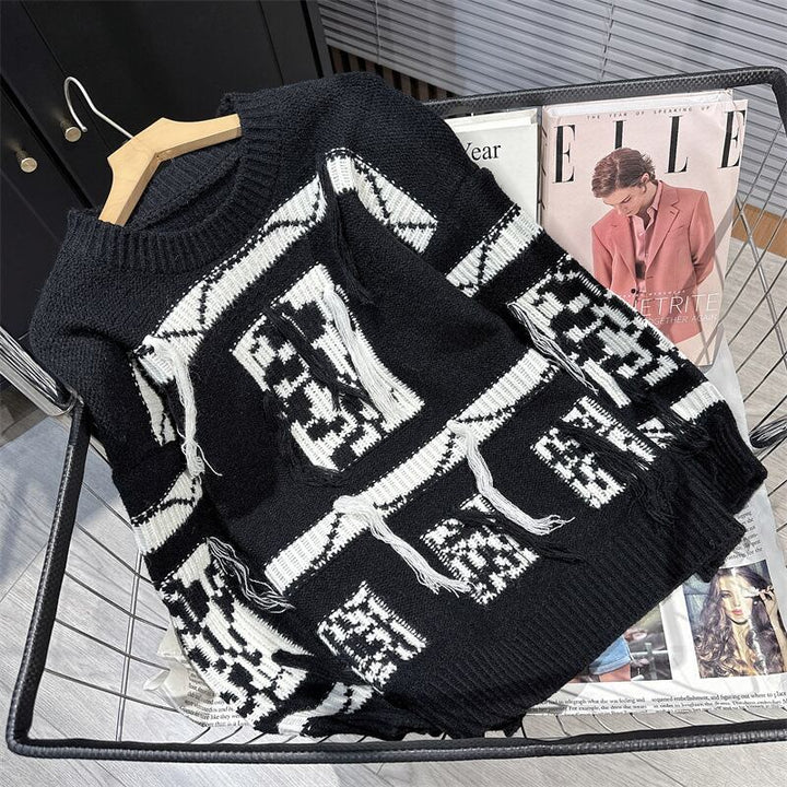 【tops】クルーネックニットセーター　M18993