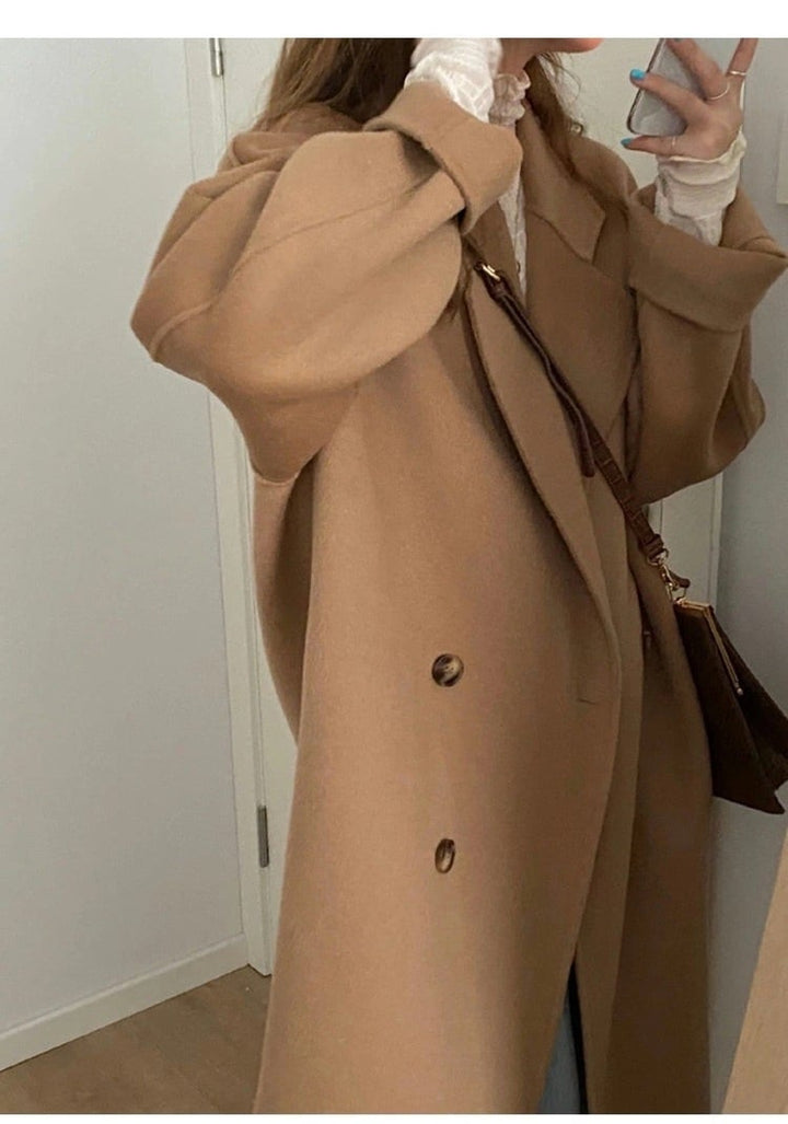 【outer】Vネックカラーコート　M17907