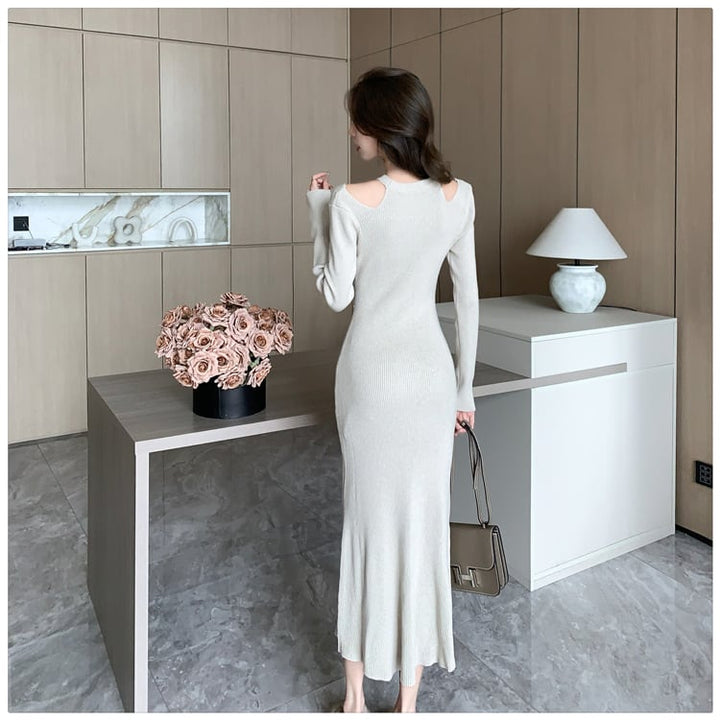 【dress】切り替えニットワンピース　M28022