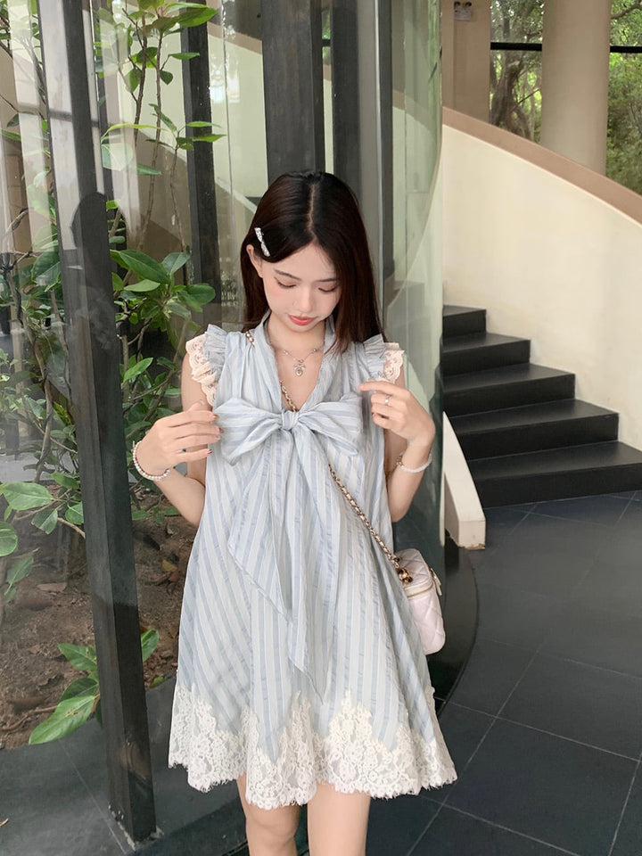 【dress】レースリボン付きワンピース　M25059