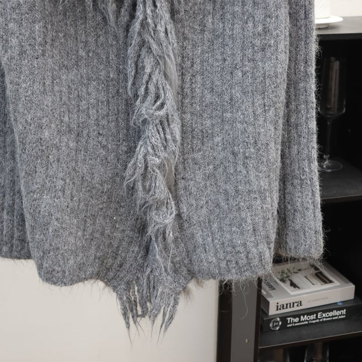 【outer】ファードッキングニットカーディガン Q7209