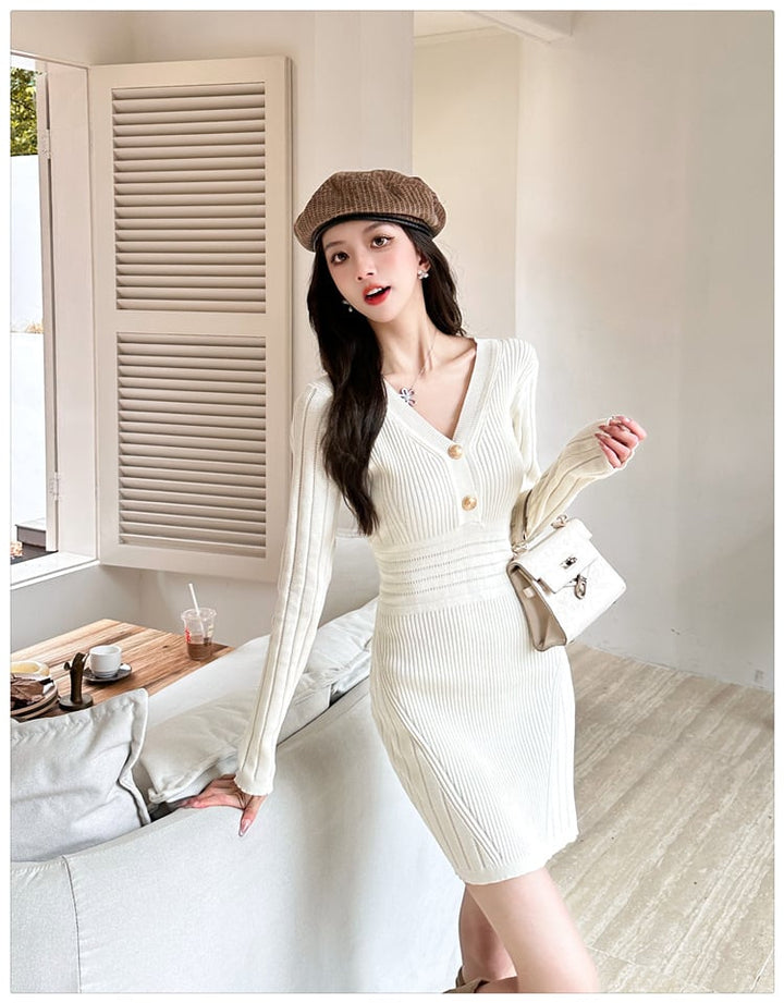 【dress】Vネックワンピース　M26043