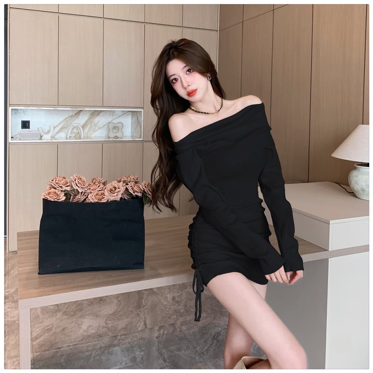 【dress】女子力アップエレガントニットワンピース　M17465