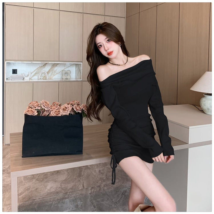 【dress】女子力アップエレガントニットワンピース　M17465