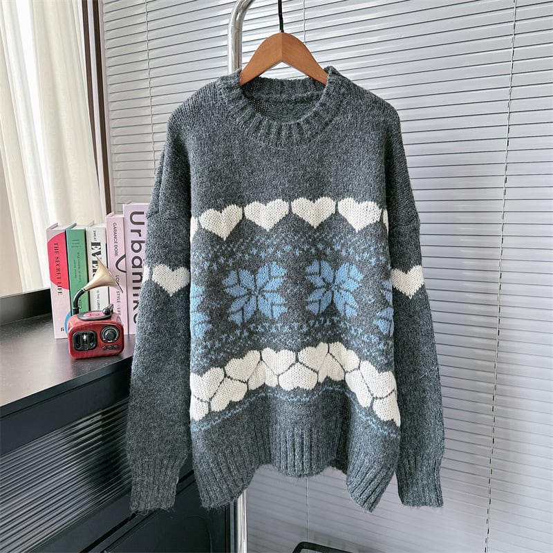 【tops】ジャカードニットセーター　M26883