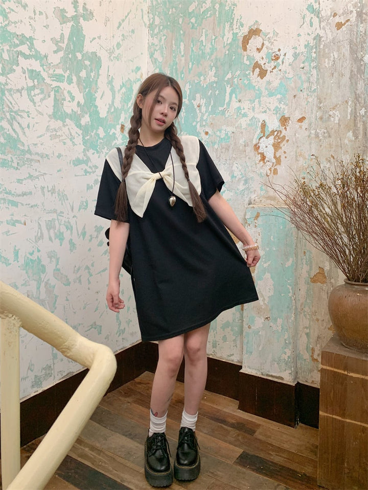 【dress】リボン付きワンピース　M25038