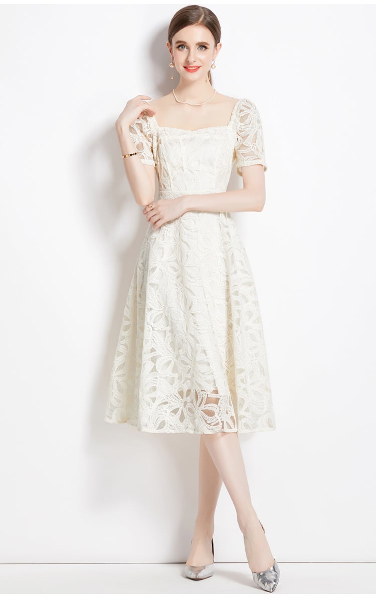 【dress】高級感 エレガントレースデートワンピース　M17141