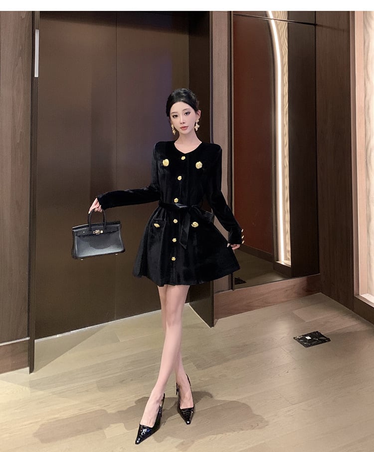 【dress】ベルベットワンピース　M26601