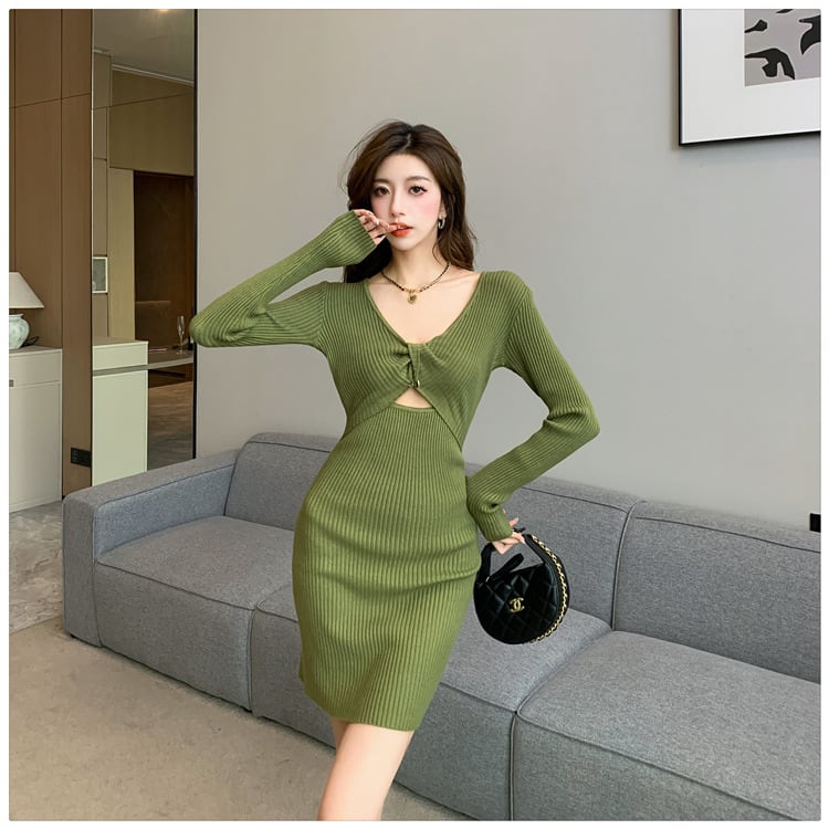 【dress】カットワーク2WAYニットワンピース　M17947