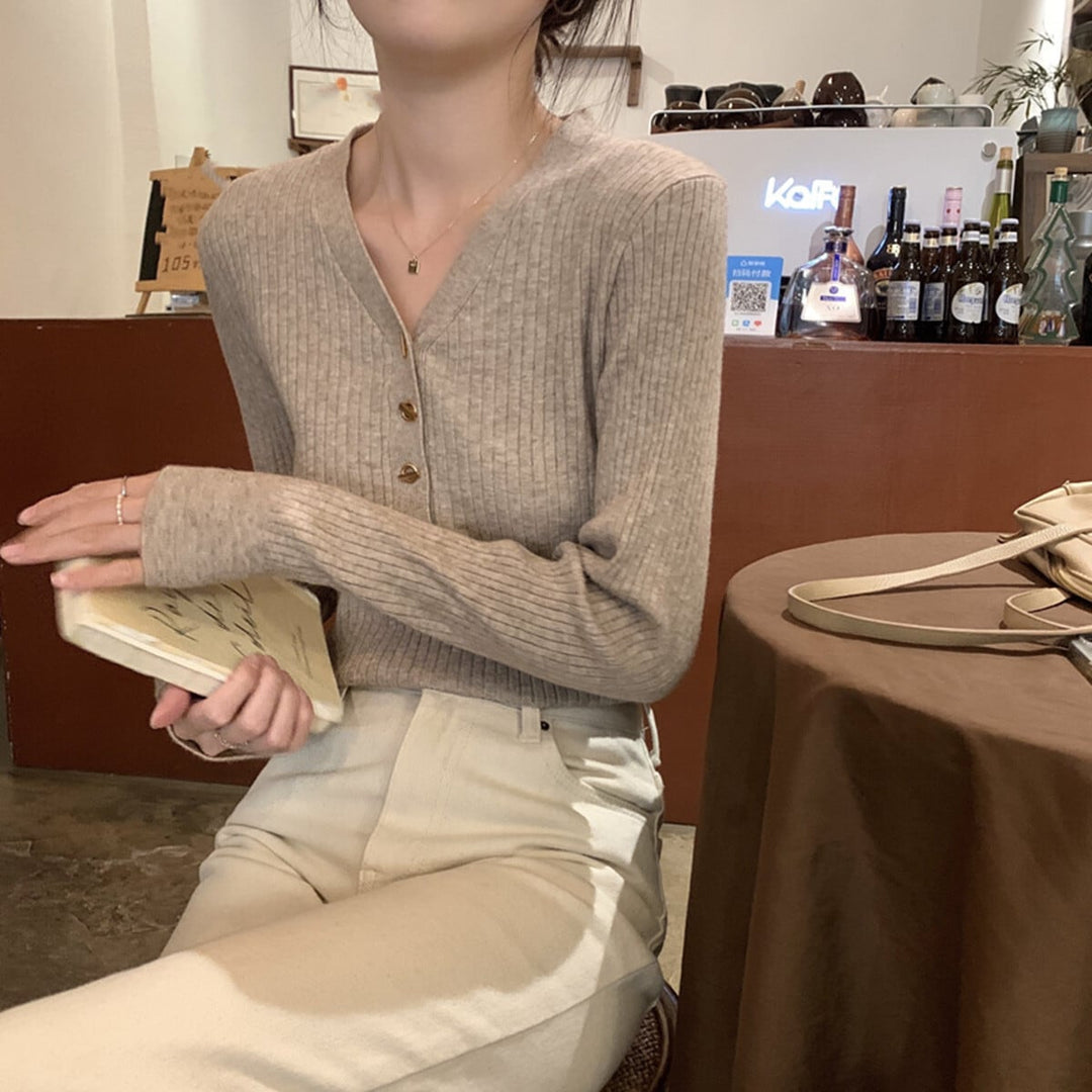 【tops】Vネックニットトップス　M27239