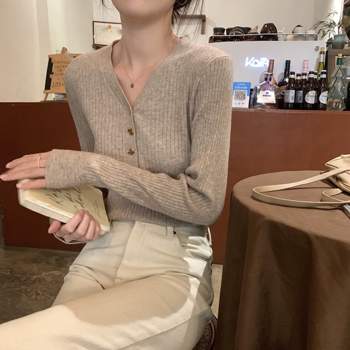 【tops】Vネックニットトップス　M27239
