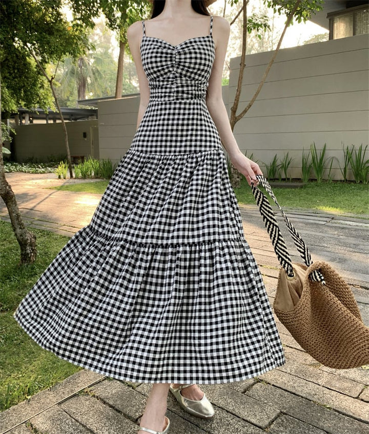 【dress】チェック柄キャミワンピース　M24918