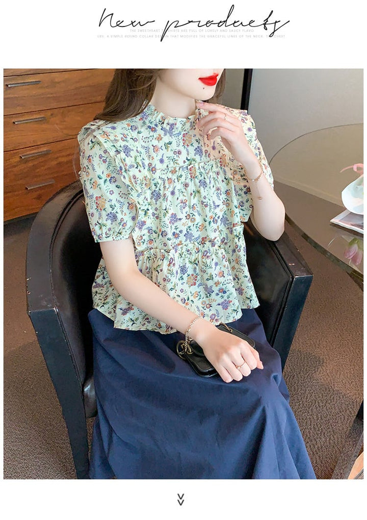 【set】人気を独占中 2点セット花柄シャツトップス+スカート　M17084