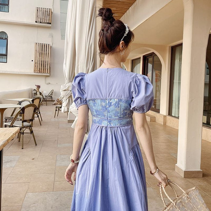 【dress】主役級スウィートパフスリーブワンピース超人気　M16858