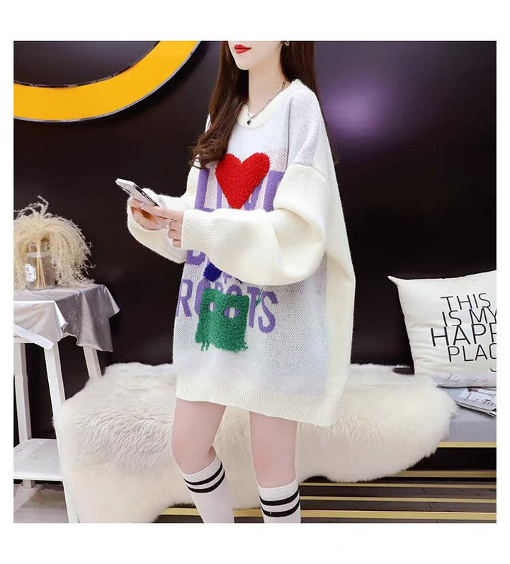 【tops】ニットセーター韓国系着心地良いゆったり　M17550