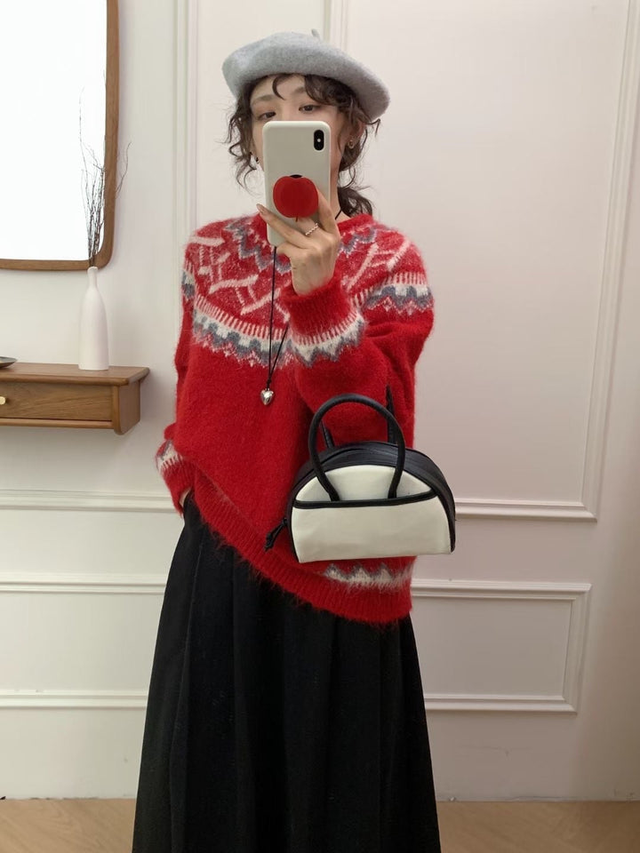 【tops】クルーネックニットセーター　M27109