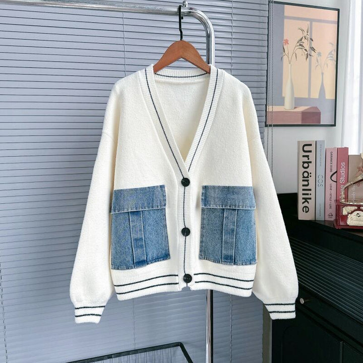 【outer】デニムポケットカーディガン Q6517