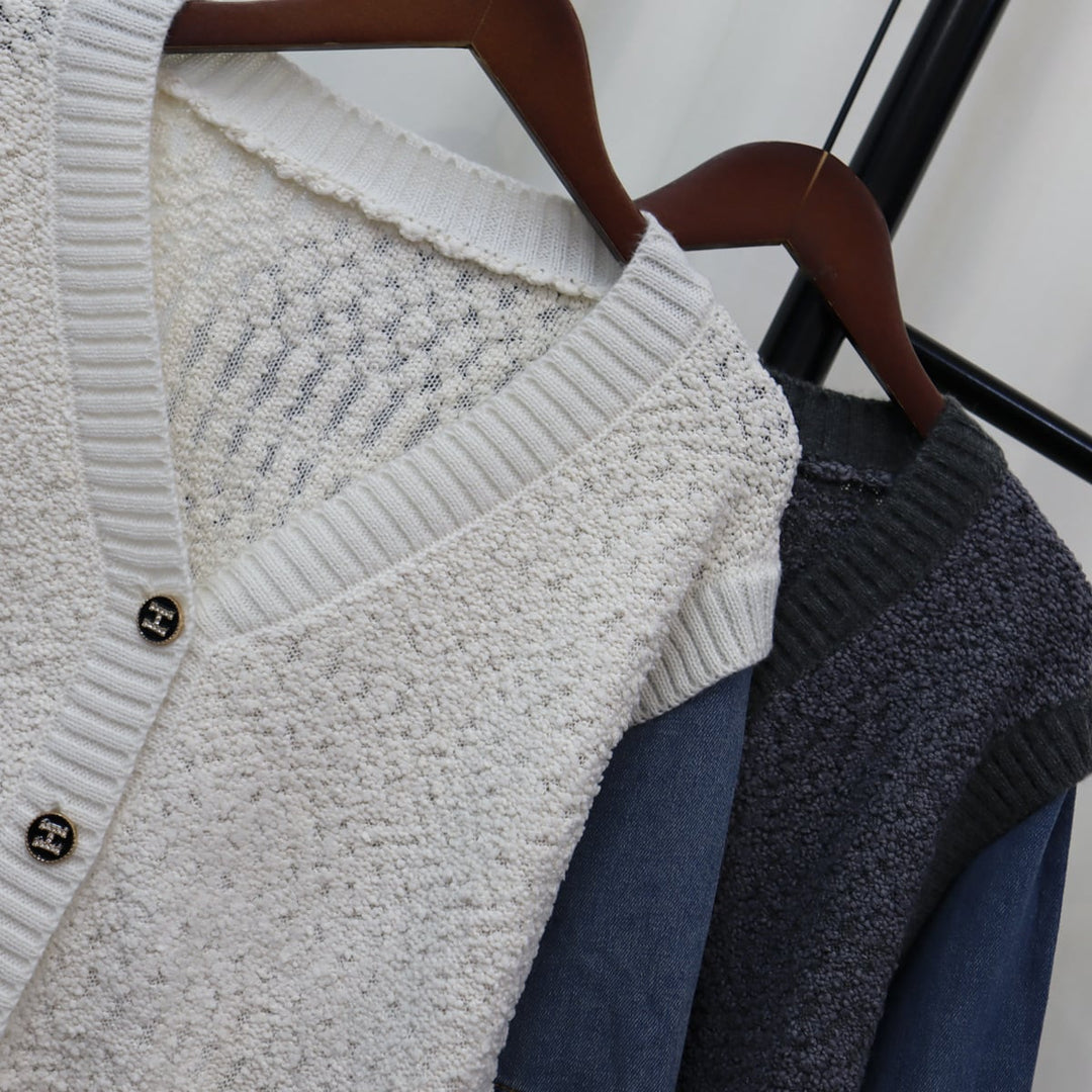 【outer】デニムドッキングニットカーデ　M18289
