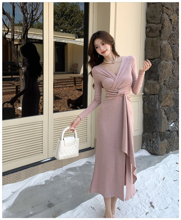 【dress】Vネックワンピース　M29498
