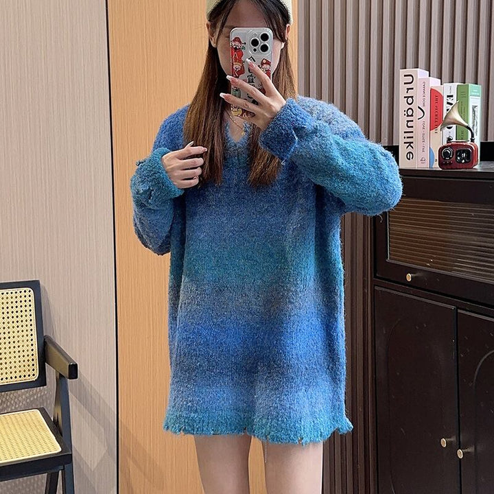 【tops】グラデーションニットセーター　M18511