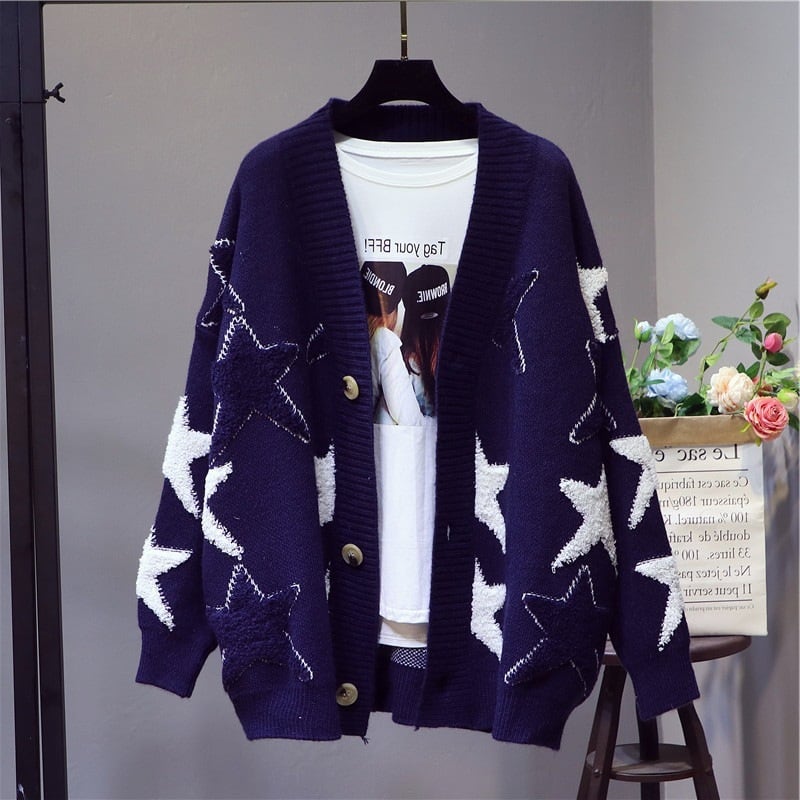 【outer】Vネックジャカードカーディガン　M17944