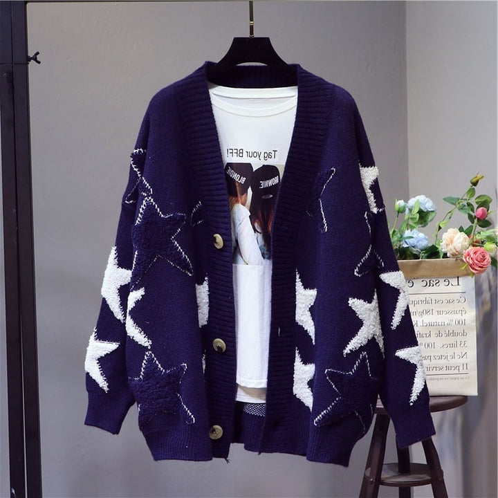 【outer】Vネックジャカードカーディガン　M17944