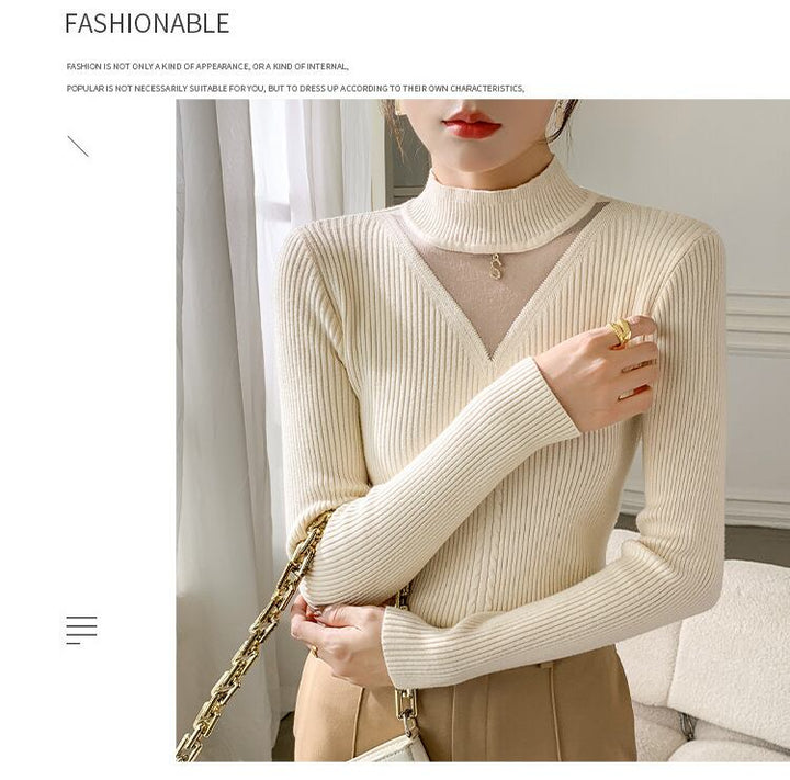 【tops】チュールドッキングニットトップス　M27180