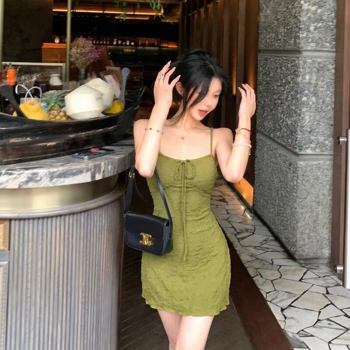 【dress】リボン付きキャミワンピース Q8327