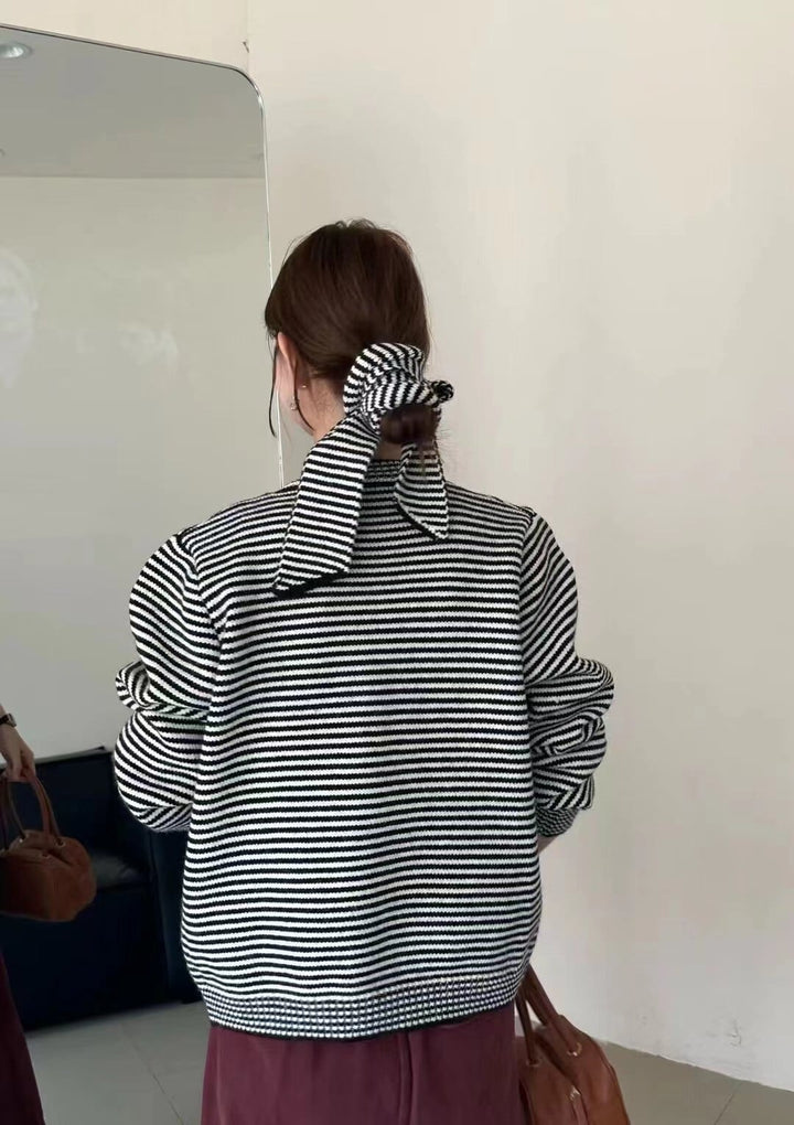 【outer】ボーダー柄ニットカーデ　M26806