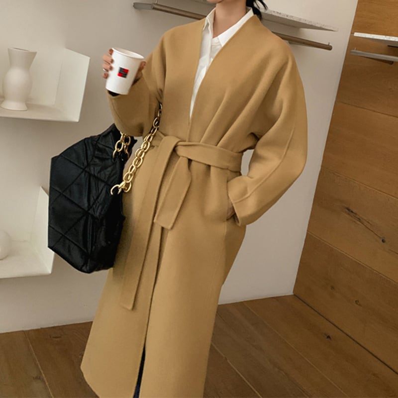 【outter】Vネックカラーコート　M17906