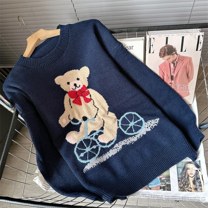 【tops】クルーネックニットセーター　M18758