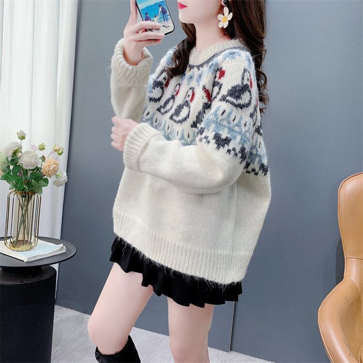 【tops】ジャカードニットセーター　M27647