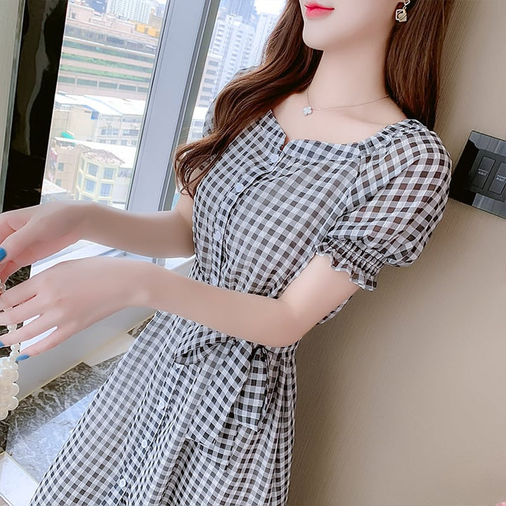 【dress】目立つ！カジュアルチェック柄ワンピース大活躍　M17021