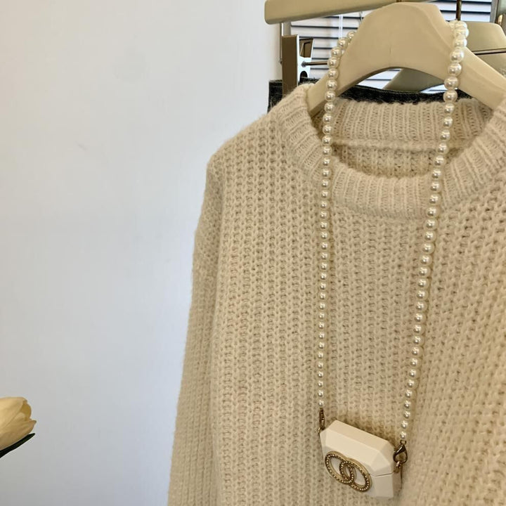 【tops】レース切り替えニットセーター　M29275