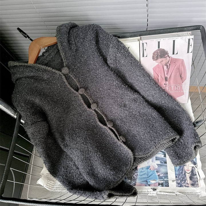 【outer】フード付きニットカーデ　M26539