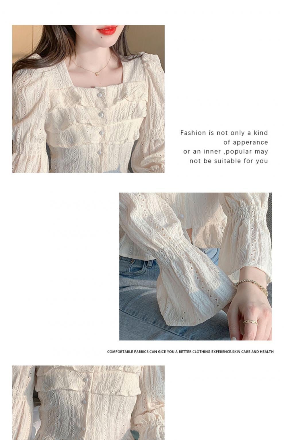 【tops】美感いっぱい✿ ✿エレガントシャツトップス　M17165