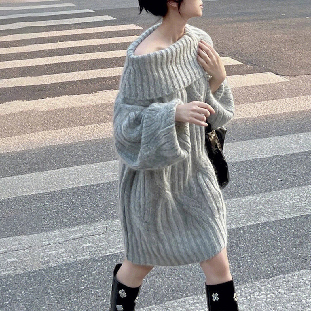 【dress】オフショルダーニットワンピース 　N2152