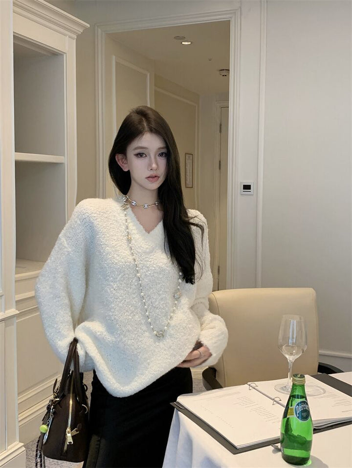 【tops】Vネックニットセーター　M28192