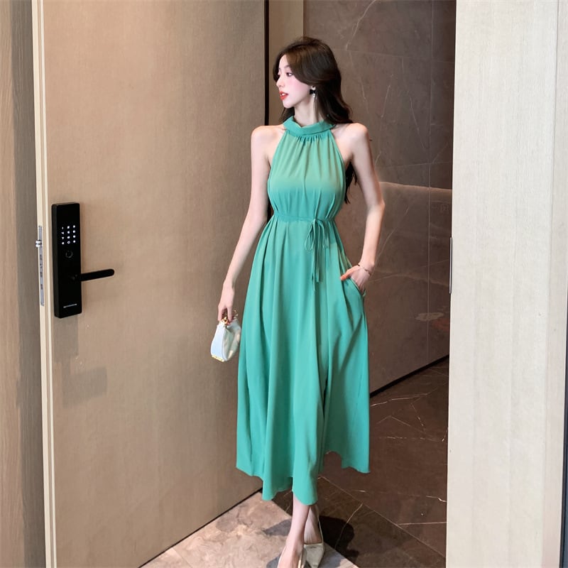 【dress】おしゃれ大人気ノースリーブデートワンピース　M17072